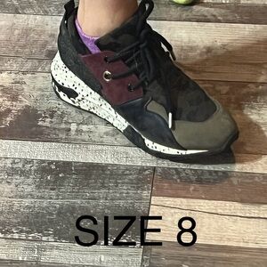 Steve Madden Black, Burgundy, and Olive Sneakers